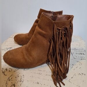 Rock & Candy Zigi Harper Big Girls Ankle Boots Fringe Western Tan Size 4